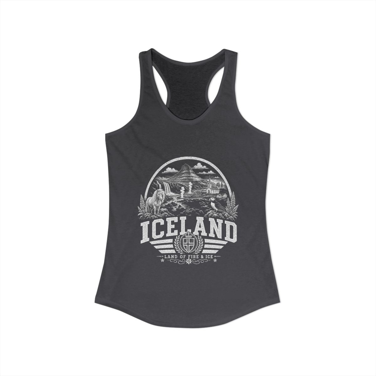 Iceland Women's Tank Top — Solid Dark Gray (front)