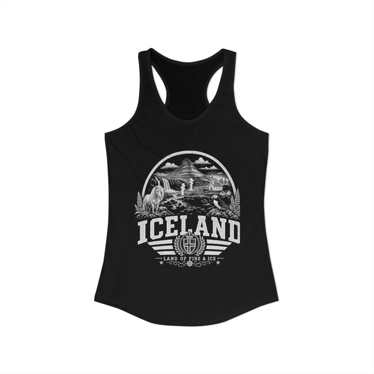 Iceland Women's Tank Top — Solid Black (front)