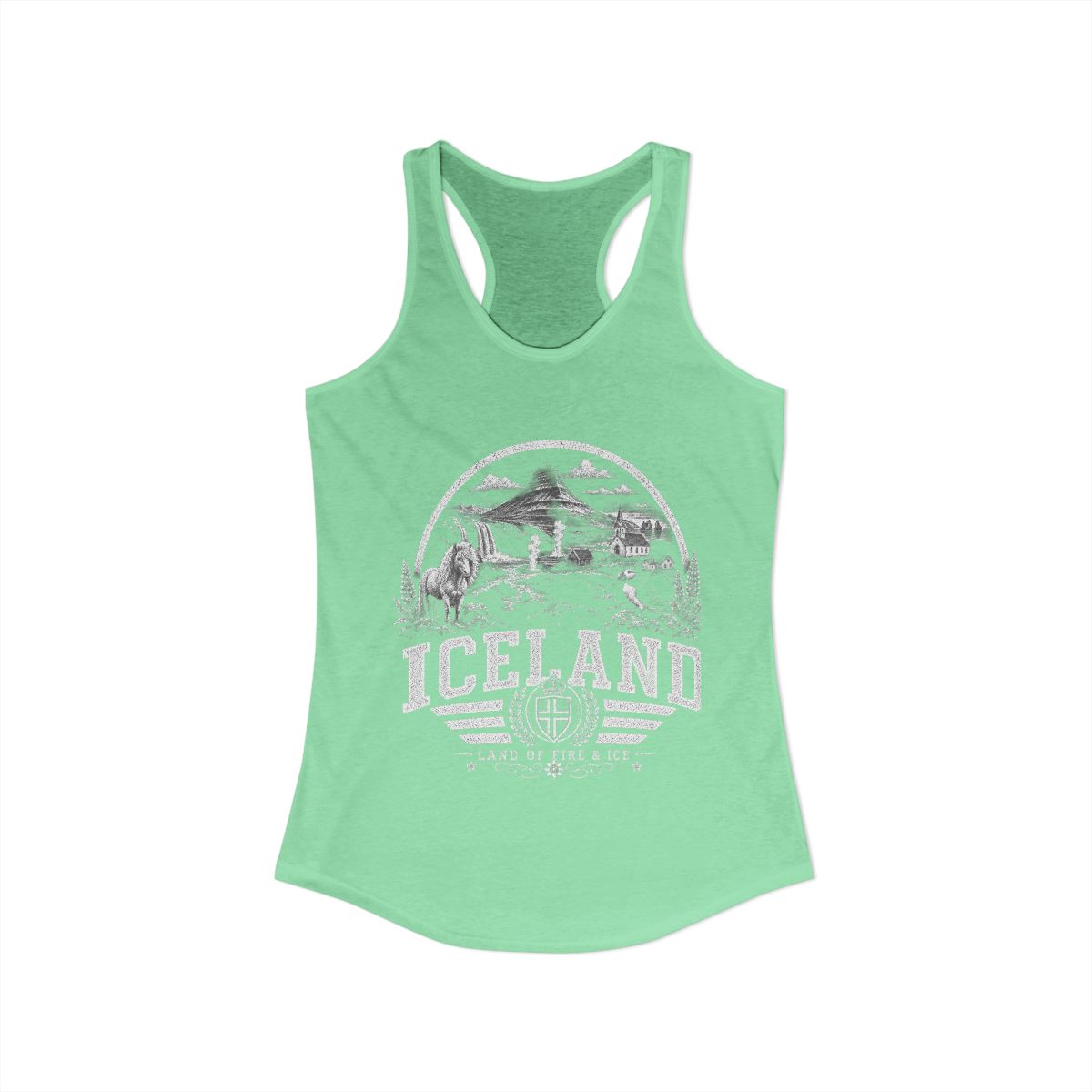 Iceland Women's Tank Top — Solid Mint (front)