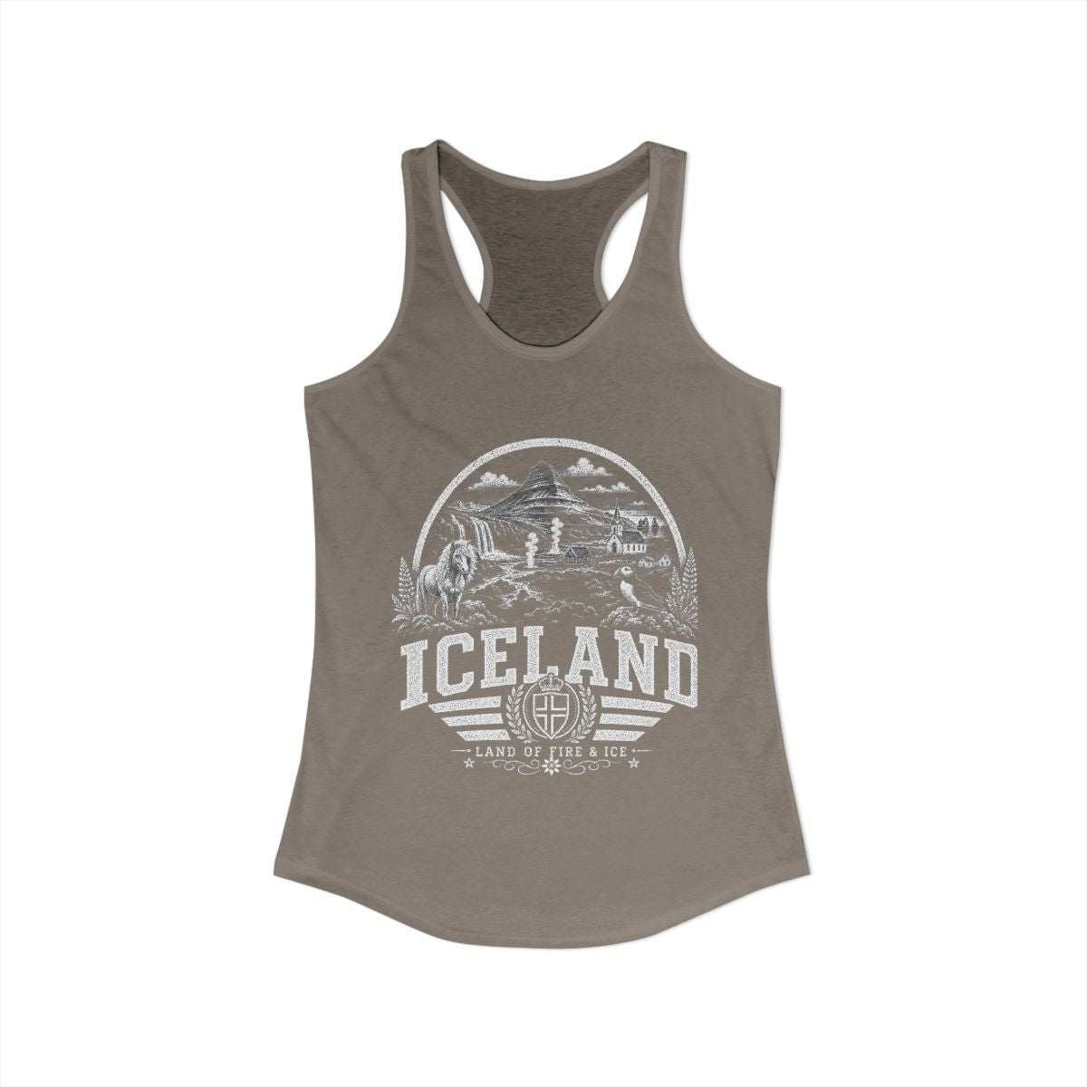 Iceland Women's Tank Top — Solid Warm Gray (front)