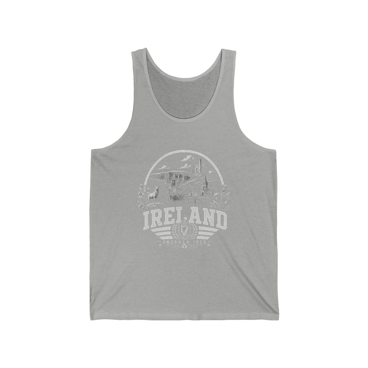 Ireland Men's Tank Top — Athletic Heather (front)