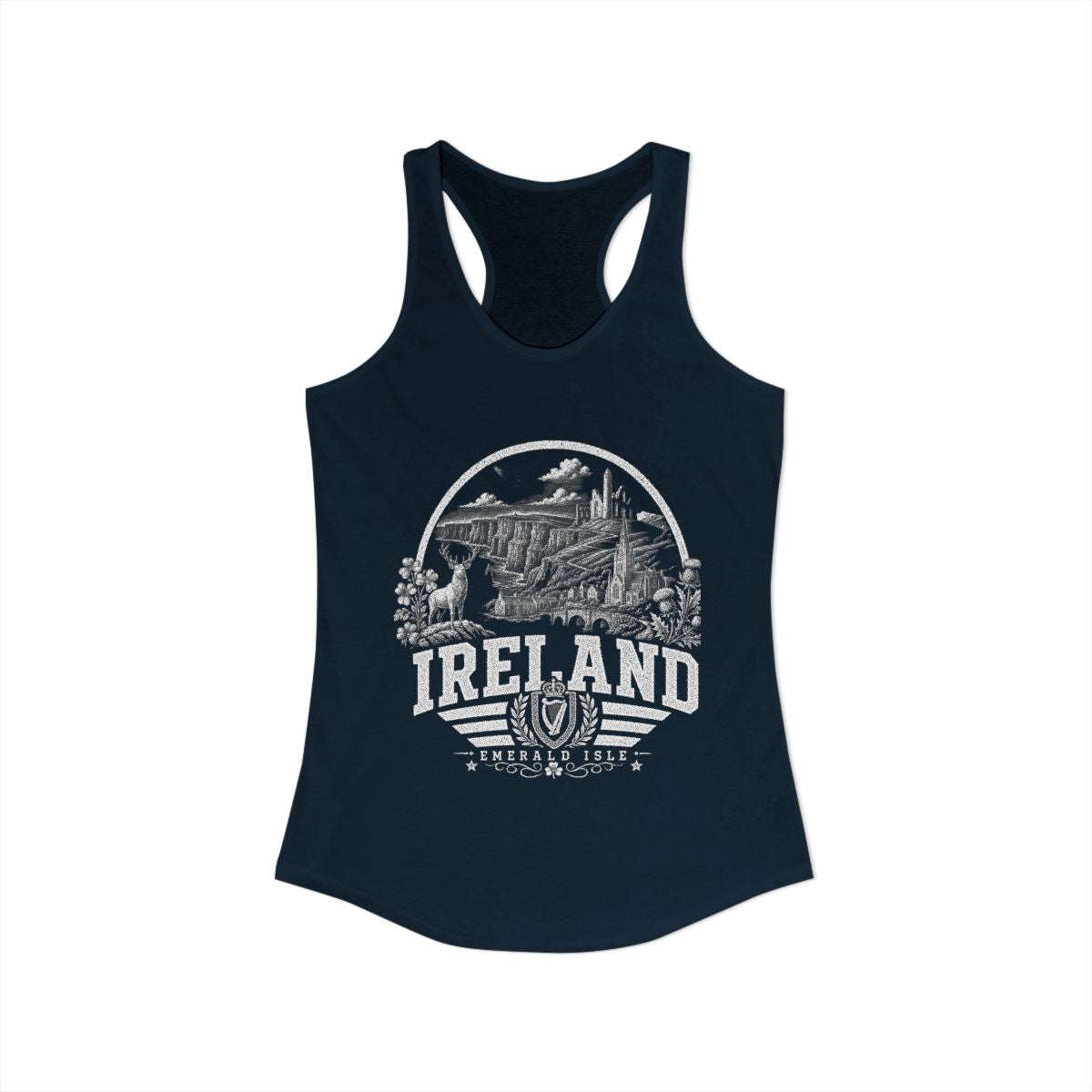 Ireland Women's Tank Top — Solid Midnight Navy (front)