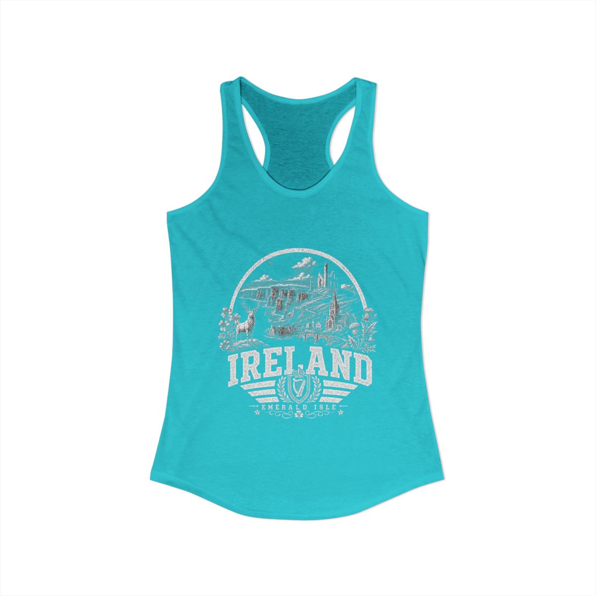Ireland Women's Tank Top — Solid Tahiti Blue (front)