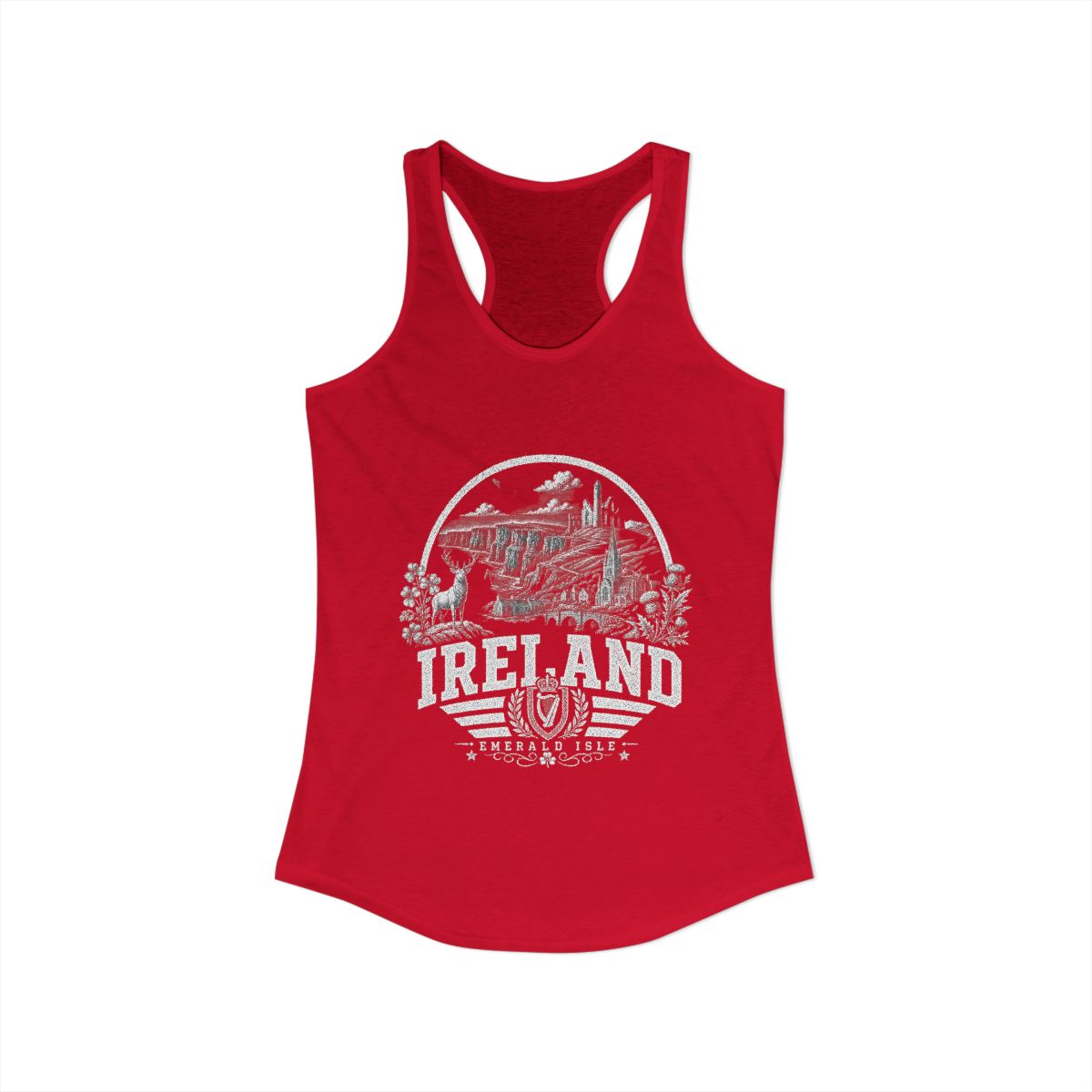 Ireland Women's Tank Top — Solid Red (front)