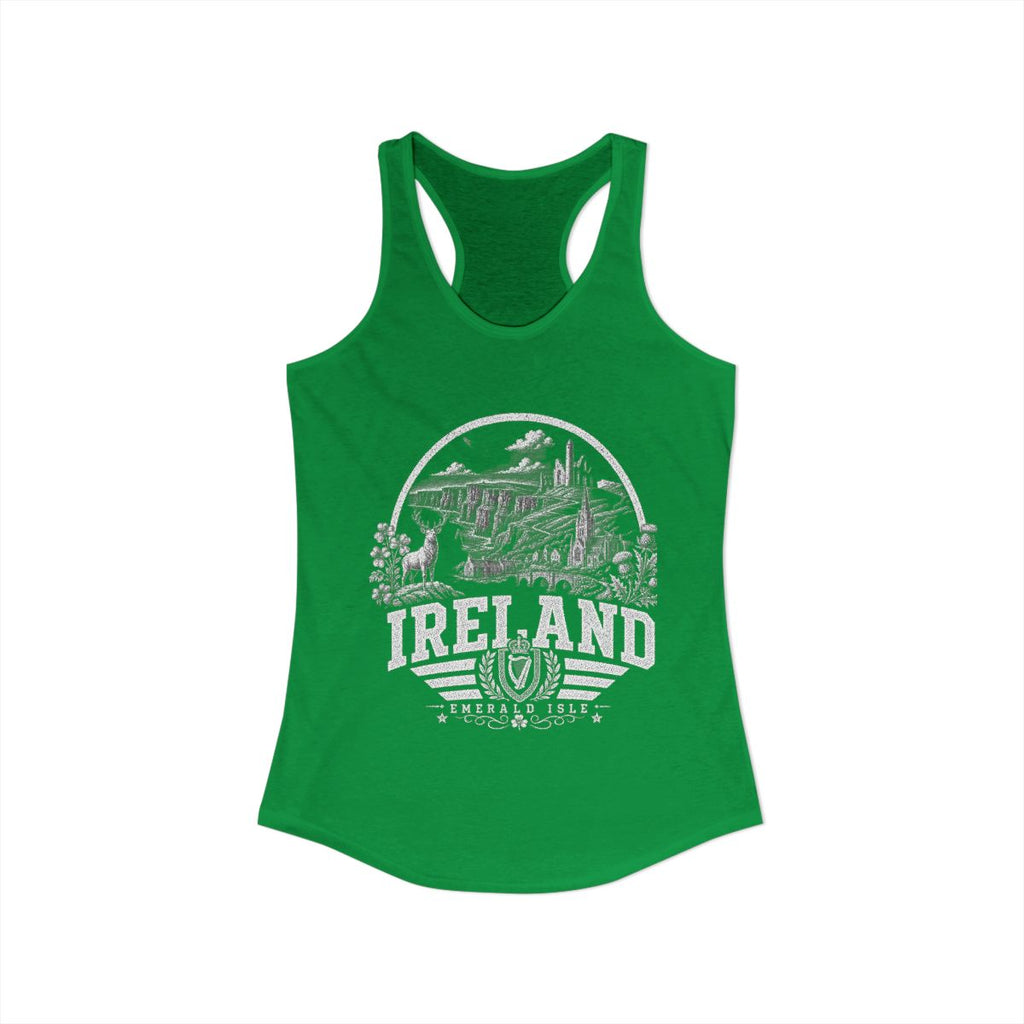 Ireland Women's Tank Top — Solid Kelly Green (front)