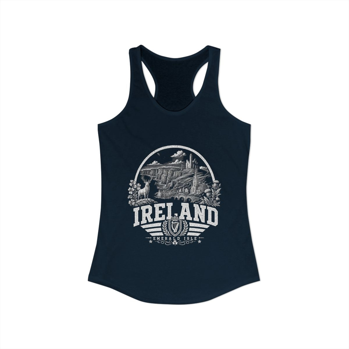 Ireland Women's Tank Top — Solid Midnight Navy (front)