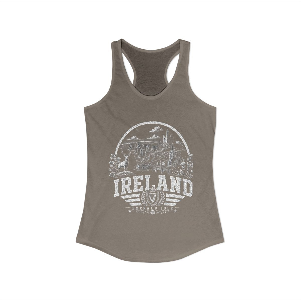 Ireland Women's Tank Top — Solid Warm Gray (front)