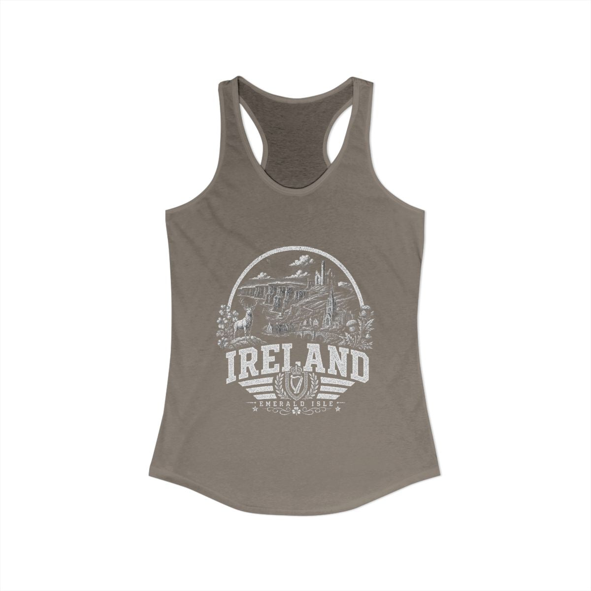 Ireland Women's Tank Top — Solid Warm Gray (front)