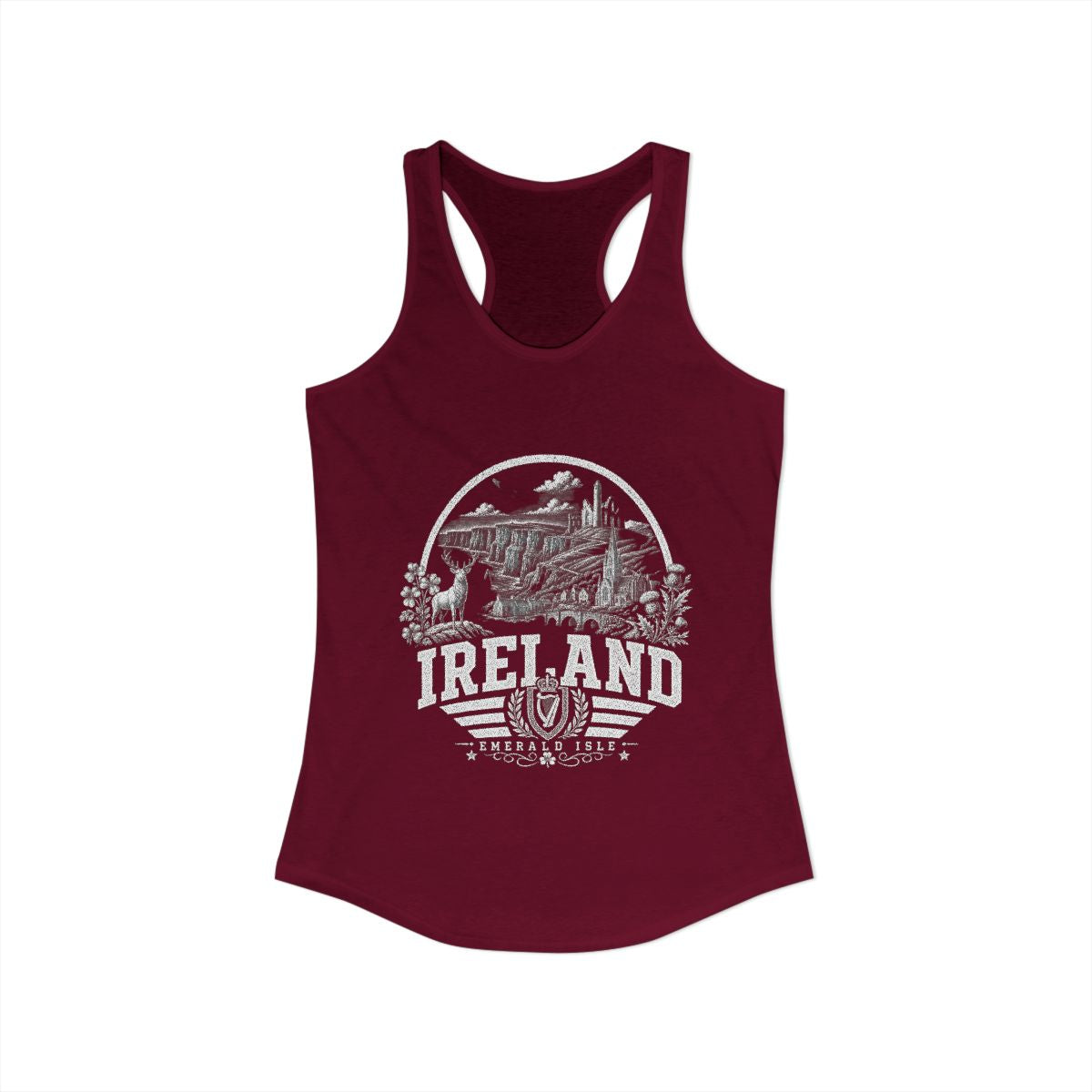 Ireland Women's Tank Top — Solid Cardinal Red (front)