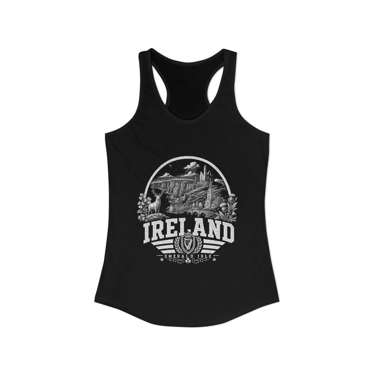 Ireland Women's Tank Top — Solid Black (front)
