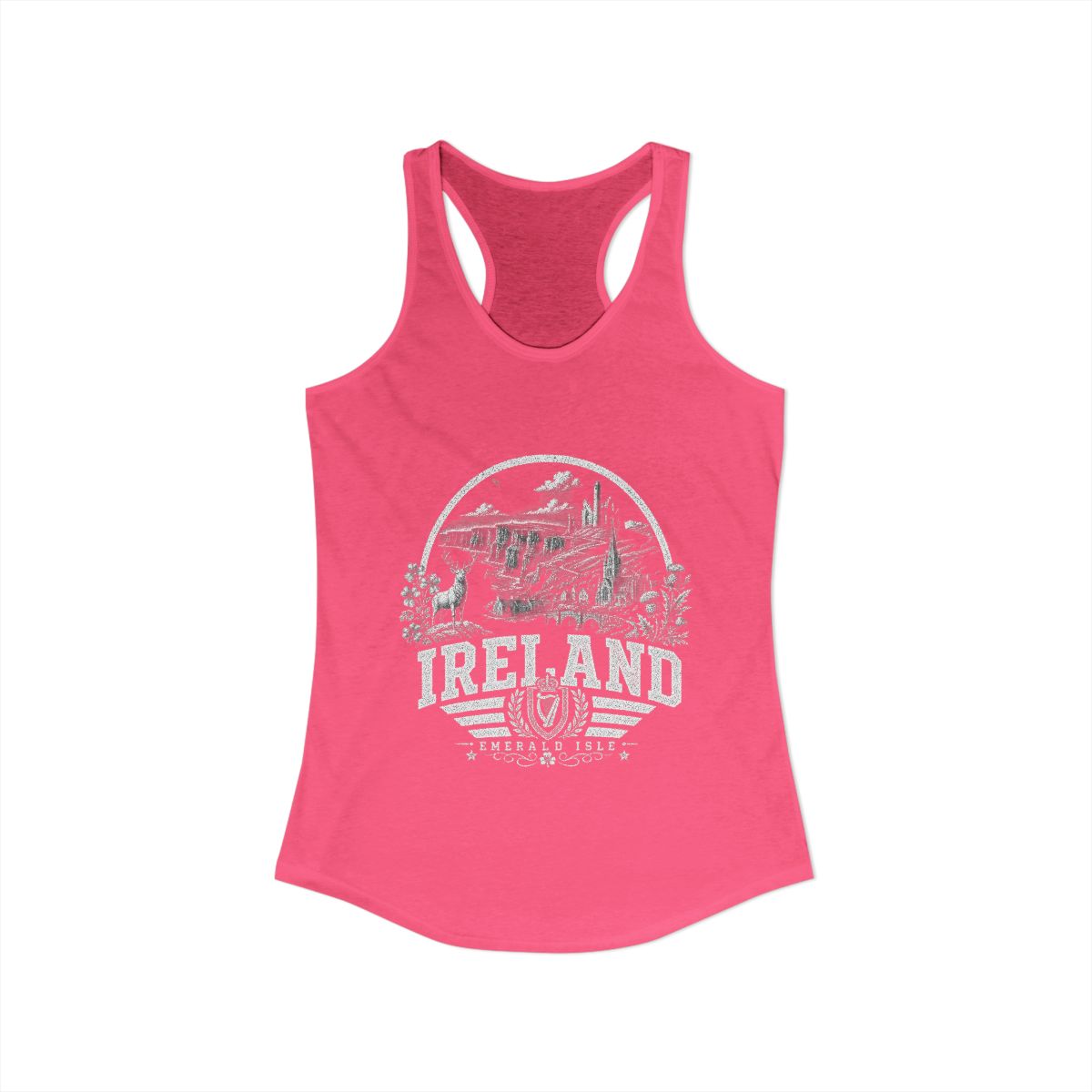 Ireland Women's Tank Top — Solid Hot Pink (front)