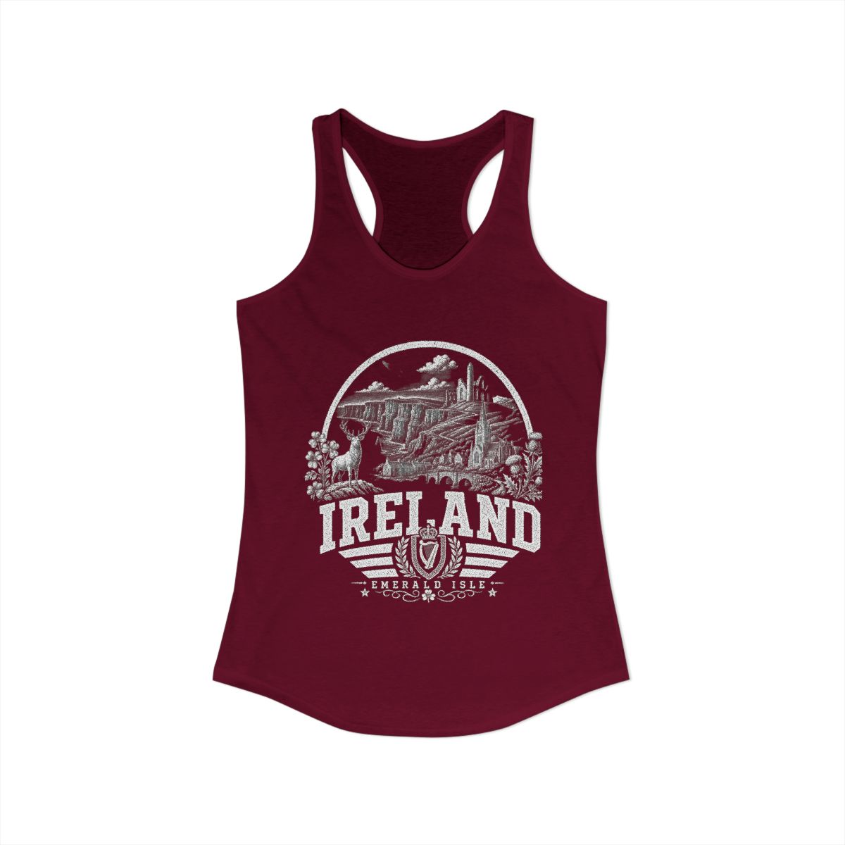 Ireland Women's Tank Top — Solid Cardinal Red (front)