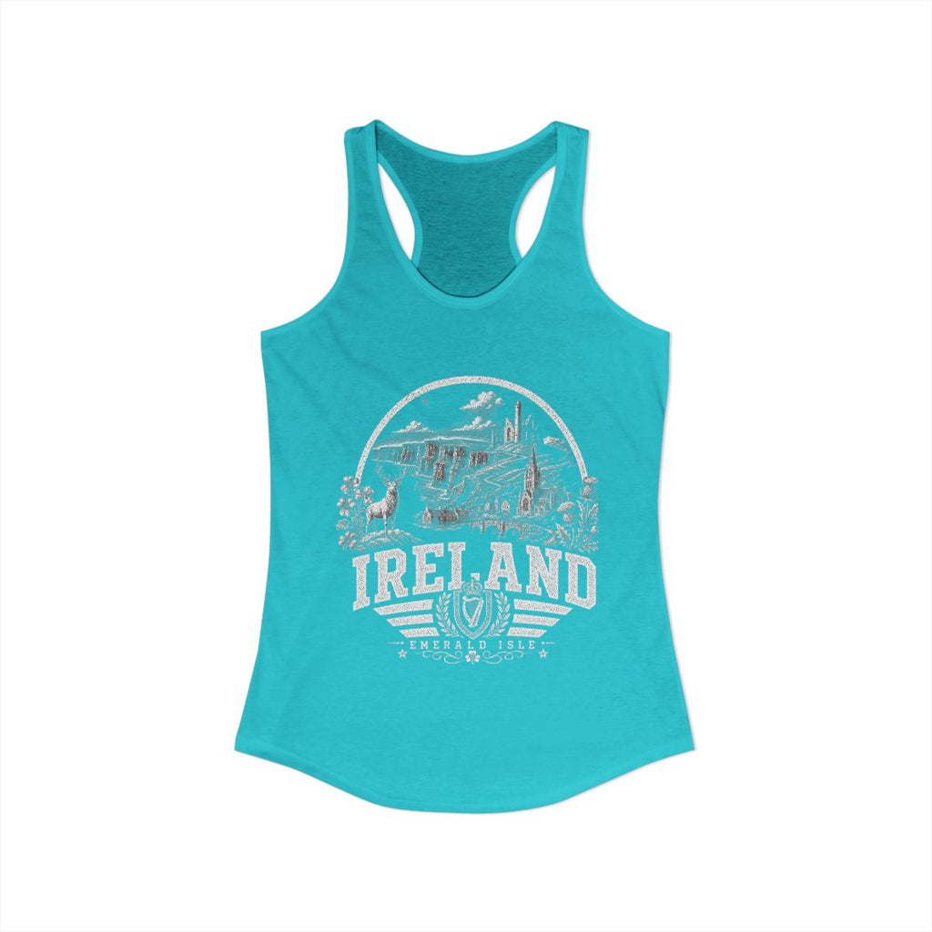 Ireland Women's Tank Top — Solid Tahiti Blue (front)