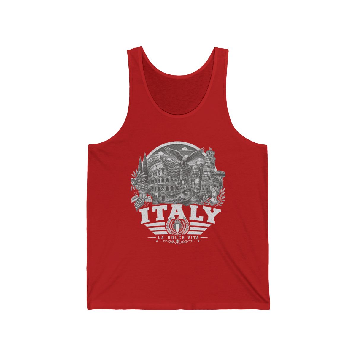 Italy vintage landmarks men's tee — iconic landmark design | Nameshi Destinations (view 8)