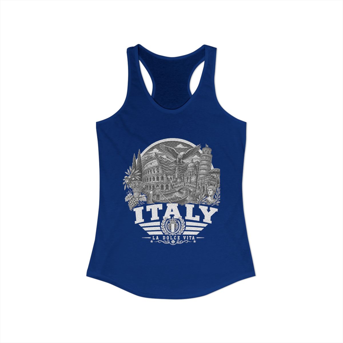 Italy vintage landmarks tank top — iconic landmark design | Nameshi Destinations (view 10)