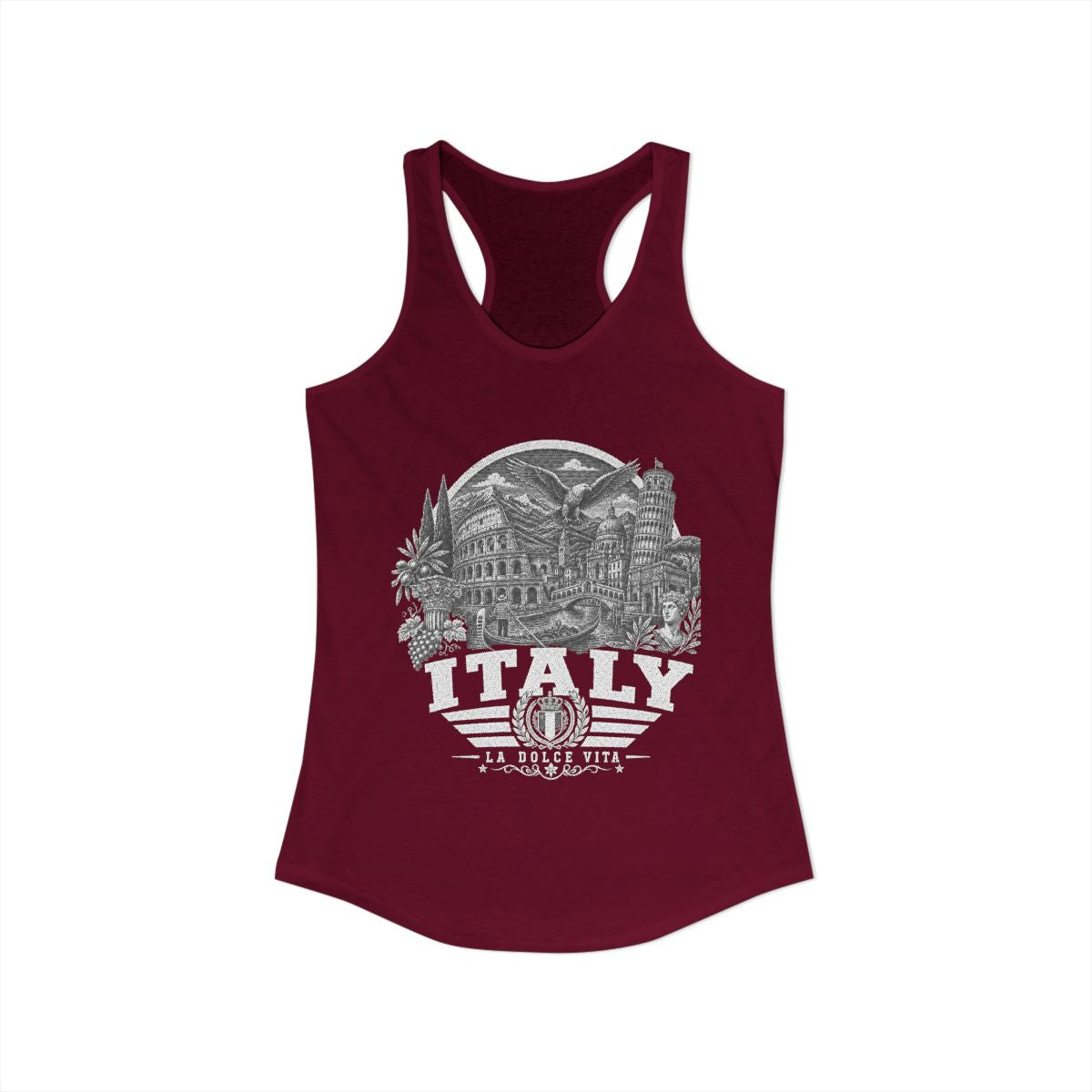 Italy vintage landmarks tank top — iconic landmark design | Nameshi Destinations (view 15)