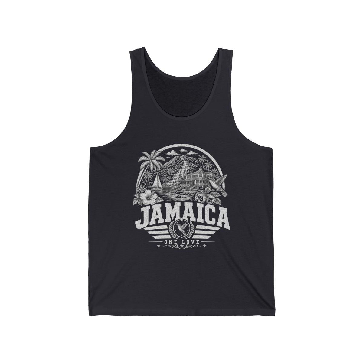 Jamaica vintage landmarks men's tee — iconic landmark design | Nameshi Destinations (view 2)