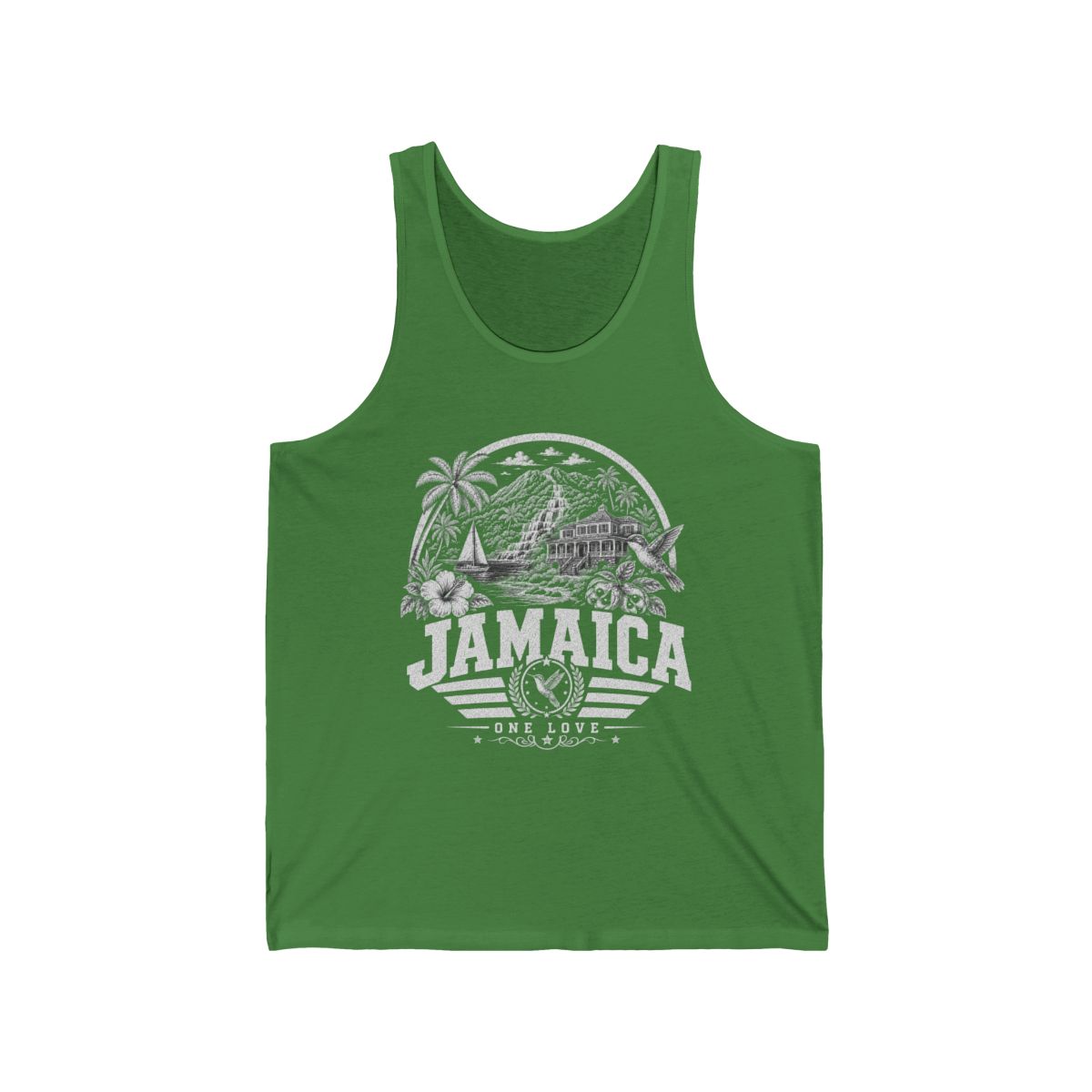 Jamaica vintage landmarks men's tee — iconic landmark design | Nameshi Destinations (view 3)