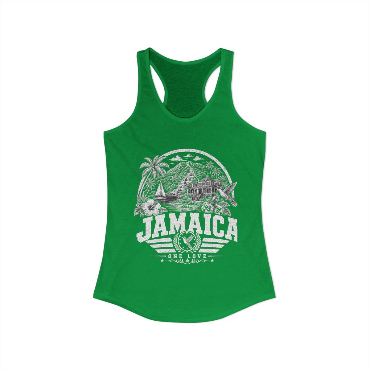 Jamaica vintage landmarks tank top — iconic landmark design | Nameshi Destinations (view 7)