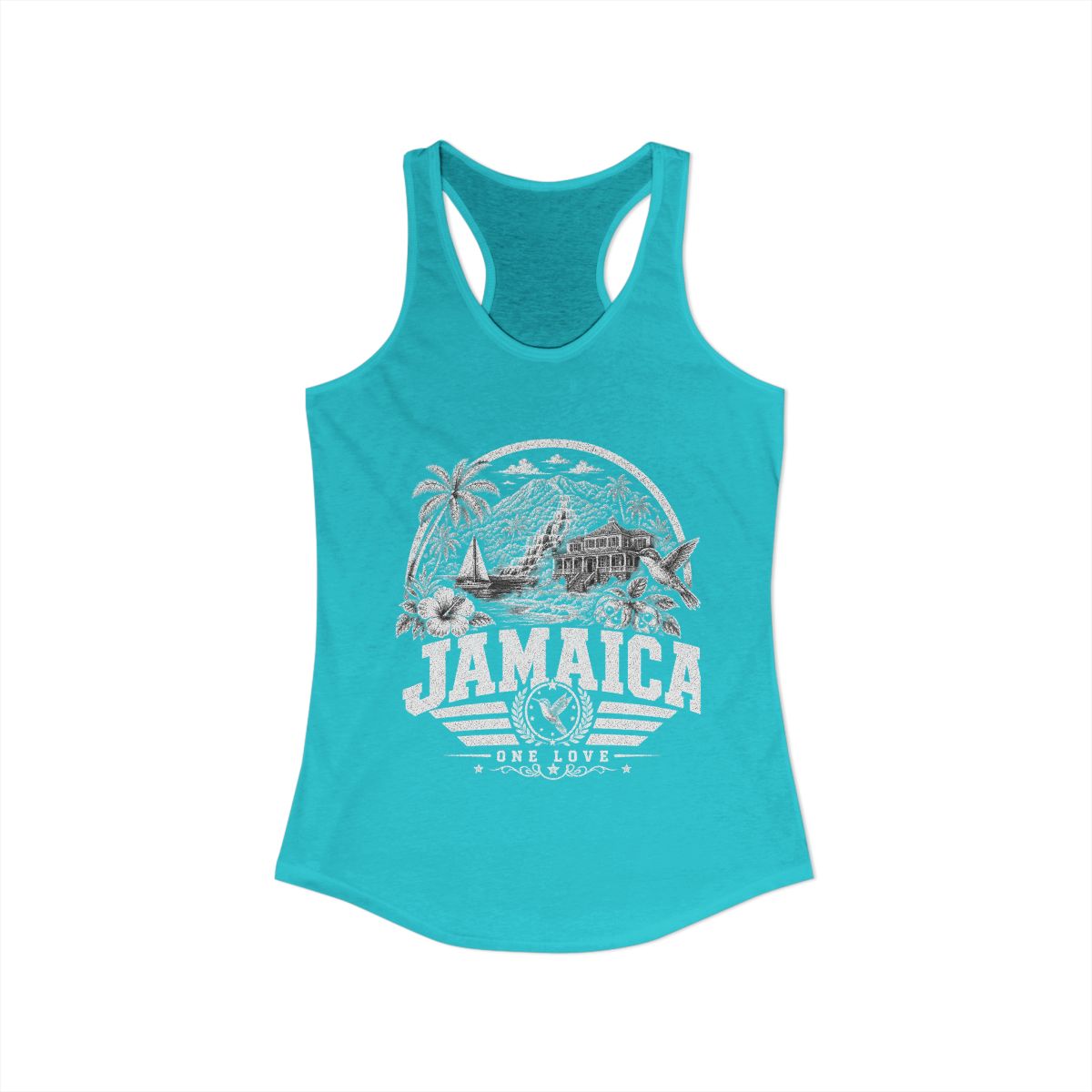 Jamaica vintage landmarks tank top — iconic landmark design | Nameshi Destinations (view 8)