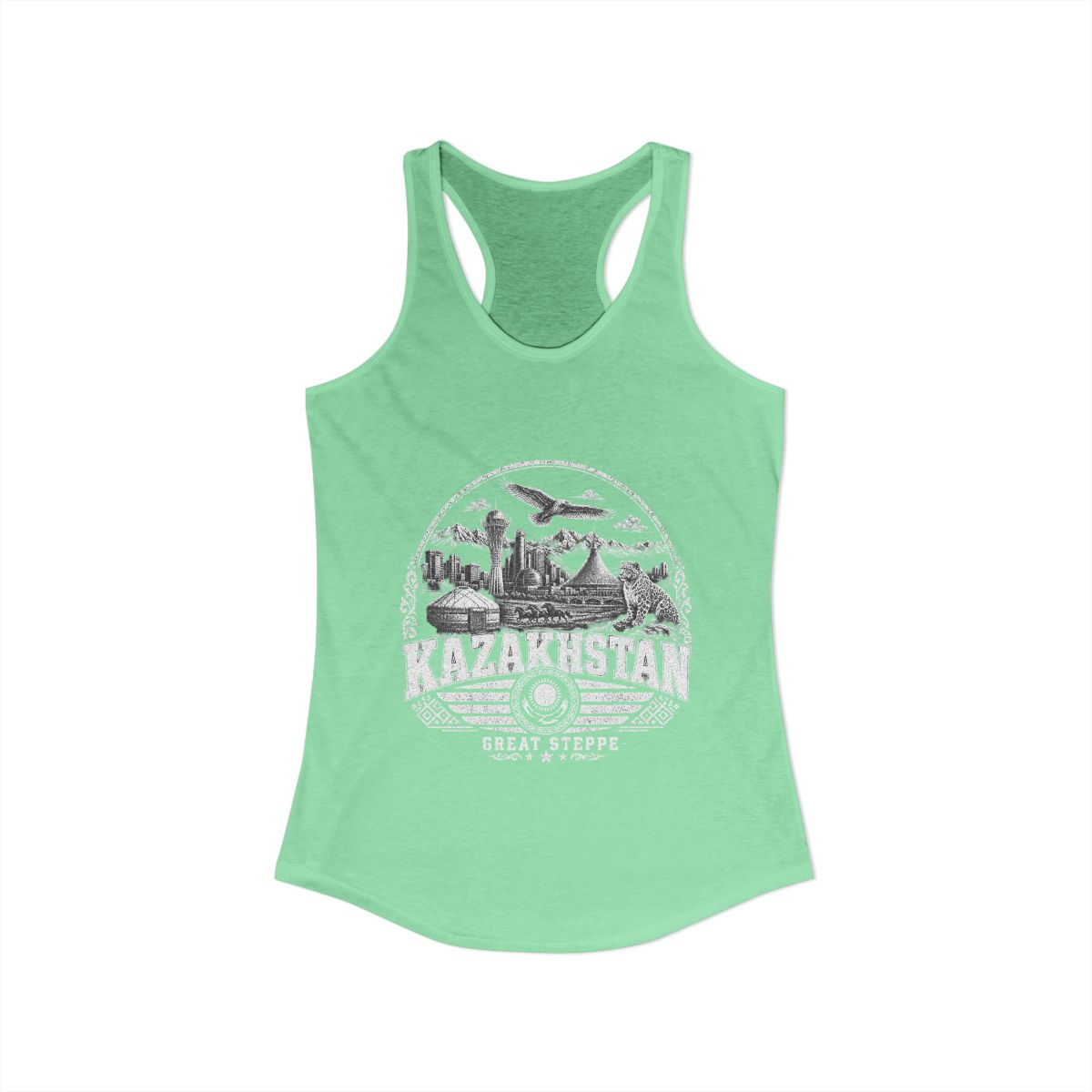 Kazakhstan Women's Tank Top — Solid Mint (front)