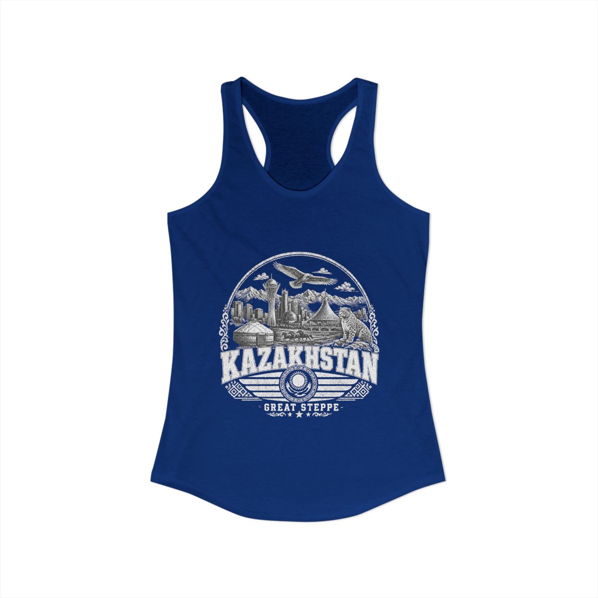 Kazakhstan Women's Tank Top — Solid Royal (front)