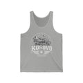 Kosovo vintage landmarks men's tank top — iconic landmark design | Nameshi Destinations (view 1)