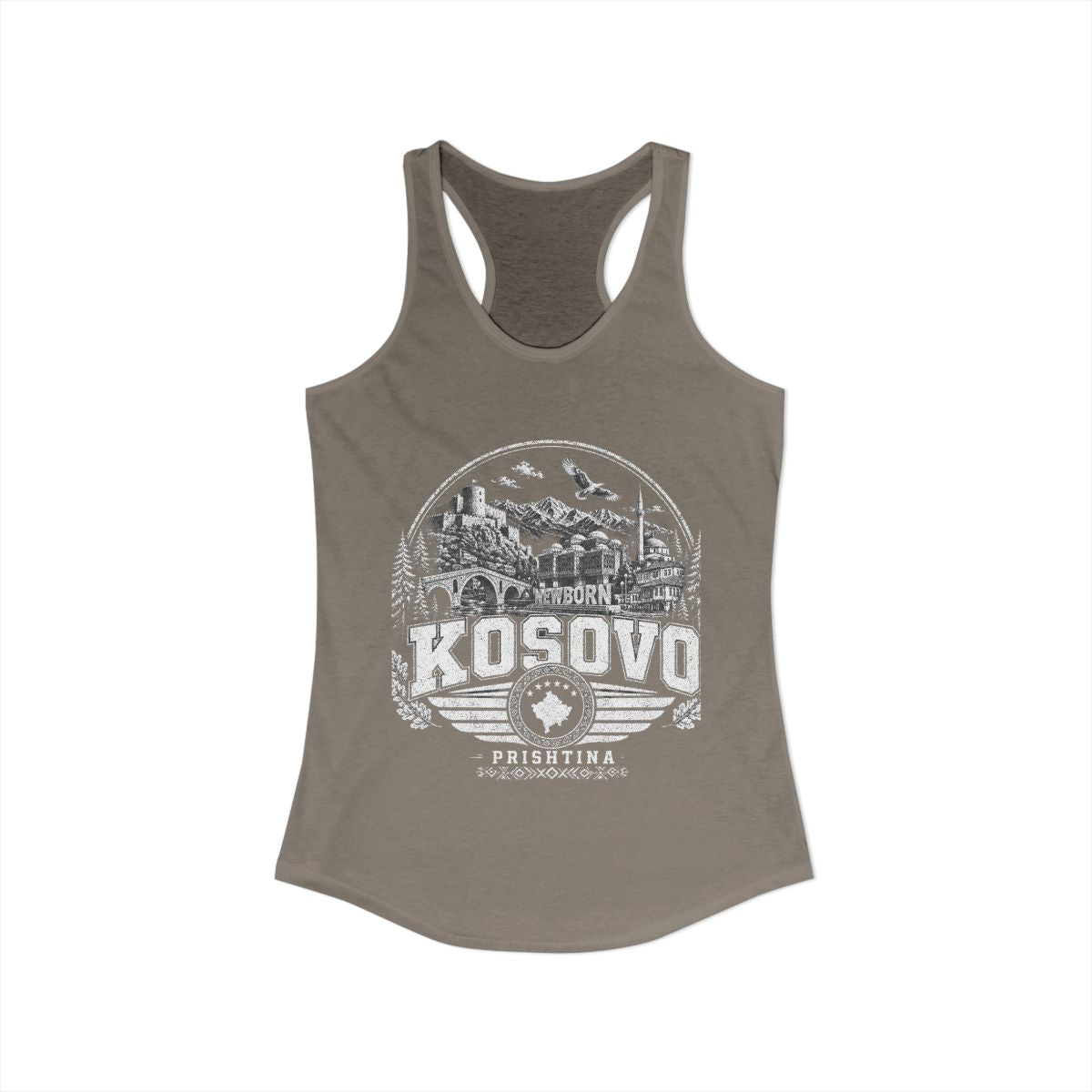 Kosovo vintage landmarks tank top — iconic landmark design | Nameshi Destinations (view 23)