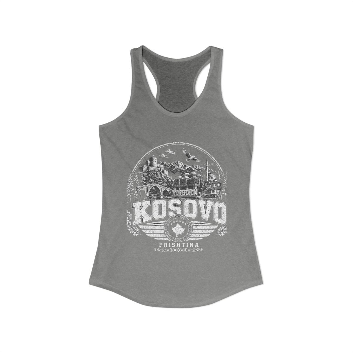 Kosovo vintage landmarks tank top — iconic landmark design | Nameshi Destinations (view 25)