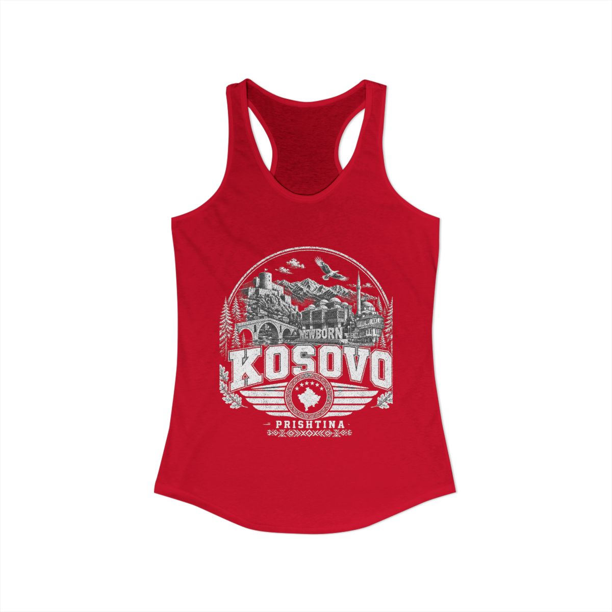 Kosovo vintage landmarks tank top — iconic landmark design | Nameshi Destinations (view 17)