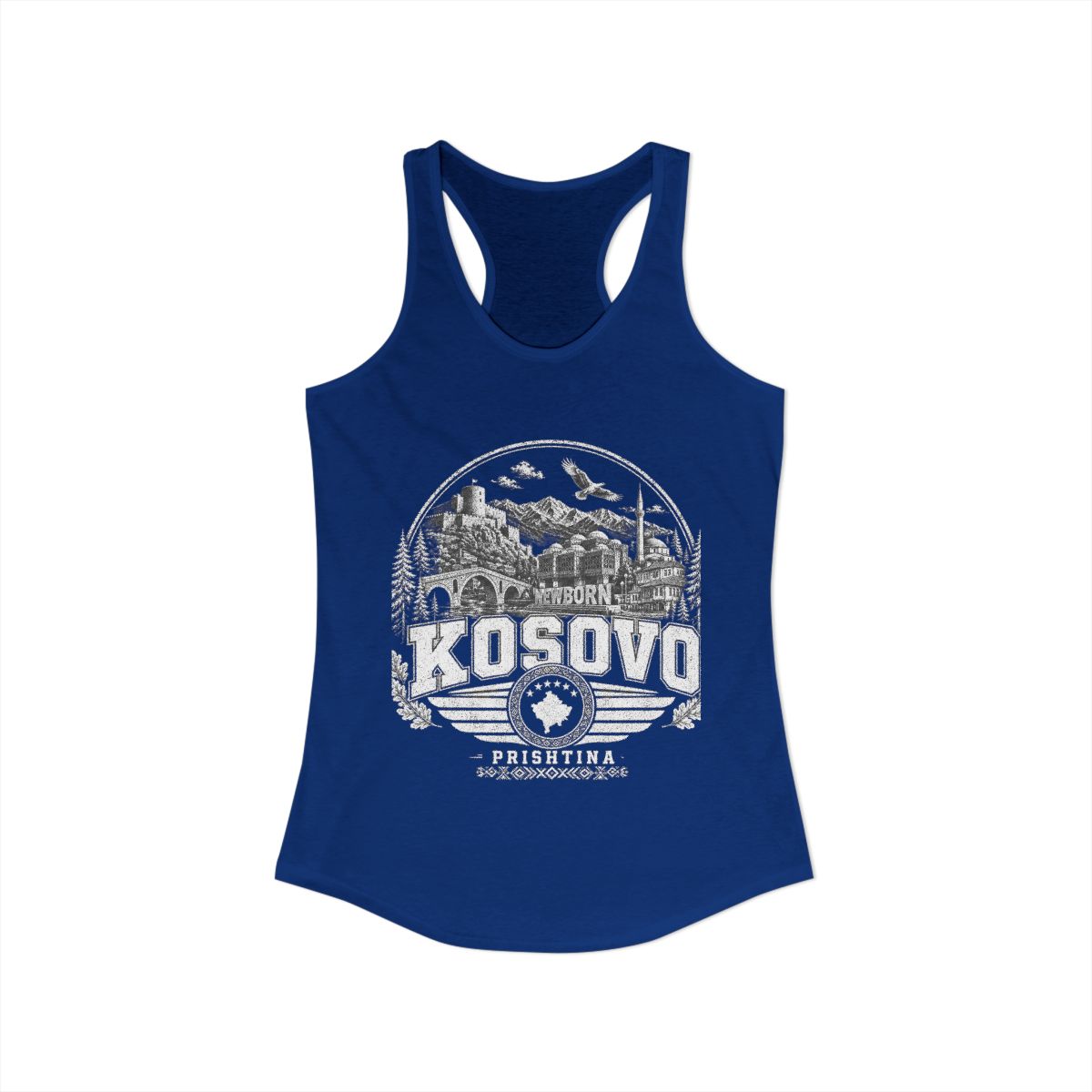 Kosovo vintage landmarks tank top — iconic landmark design | Nameshi Destinations (view 19)