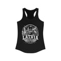 Latvia vintage landmarks tank top — iconic landmark design | Nameshi Destinations (view 1)