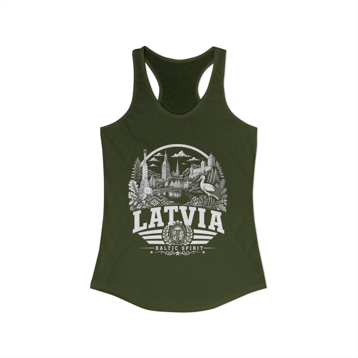 Latvia vintage landmarks tank top — iconic landmark design | Nameshi Destinations (view 11)
