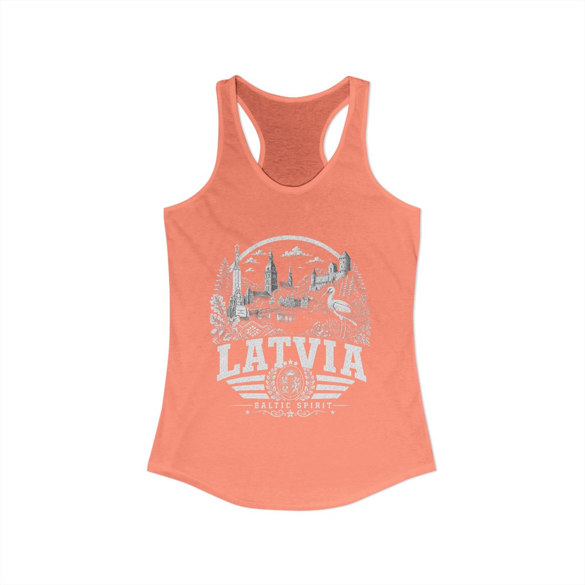 Latvia Women's Tank Top — Solid Light Orange (front)