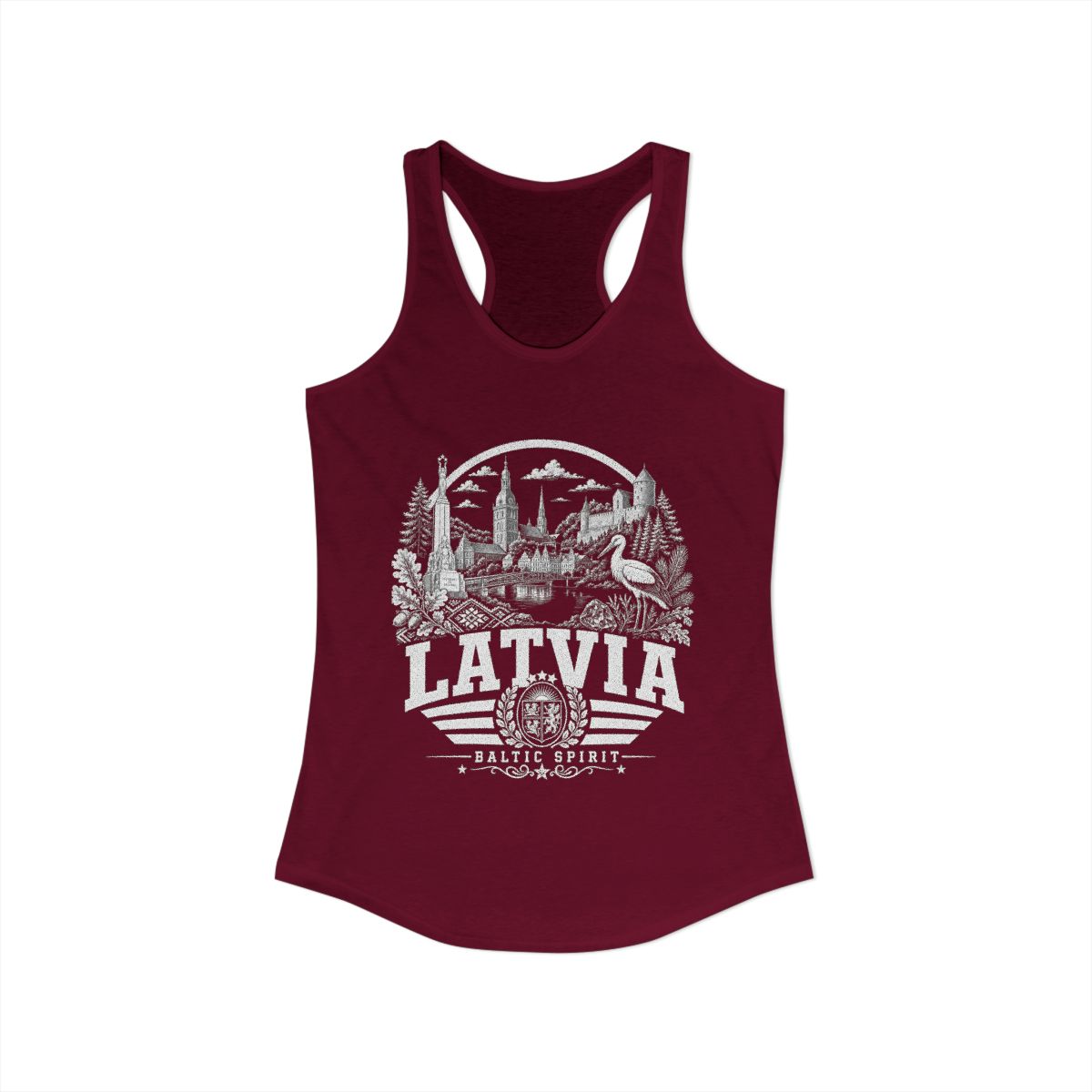 Latvia vintage landmarks tank top — iconic landmark design | Nameshi Destinations (view 27)