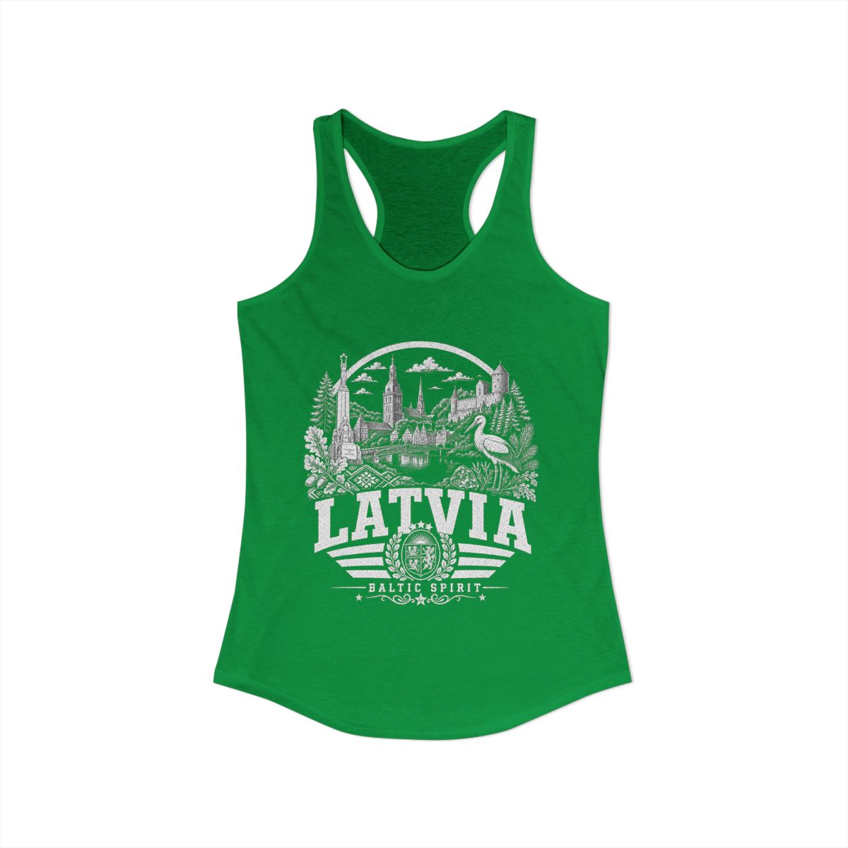 Latvia vintage landmarks tank top — iconic landmark design | Nameshi Destinations (view 7)