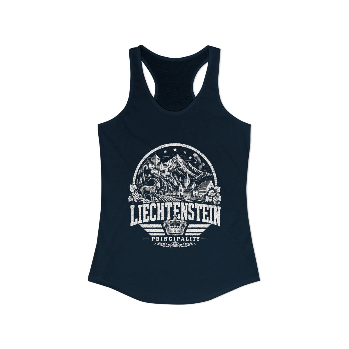 Liechtenstein Women's Tank Top — Solid Midnight Navy (front)