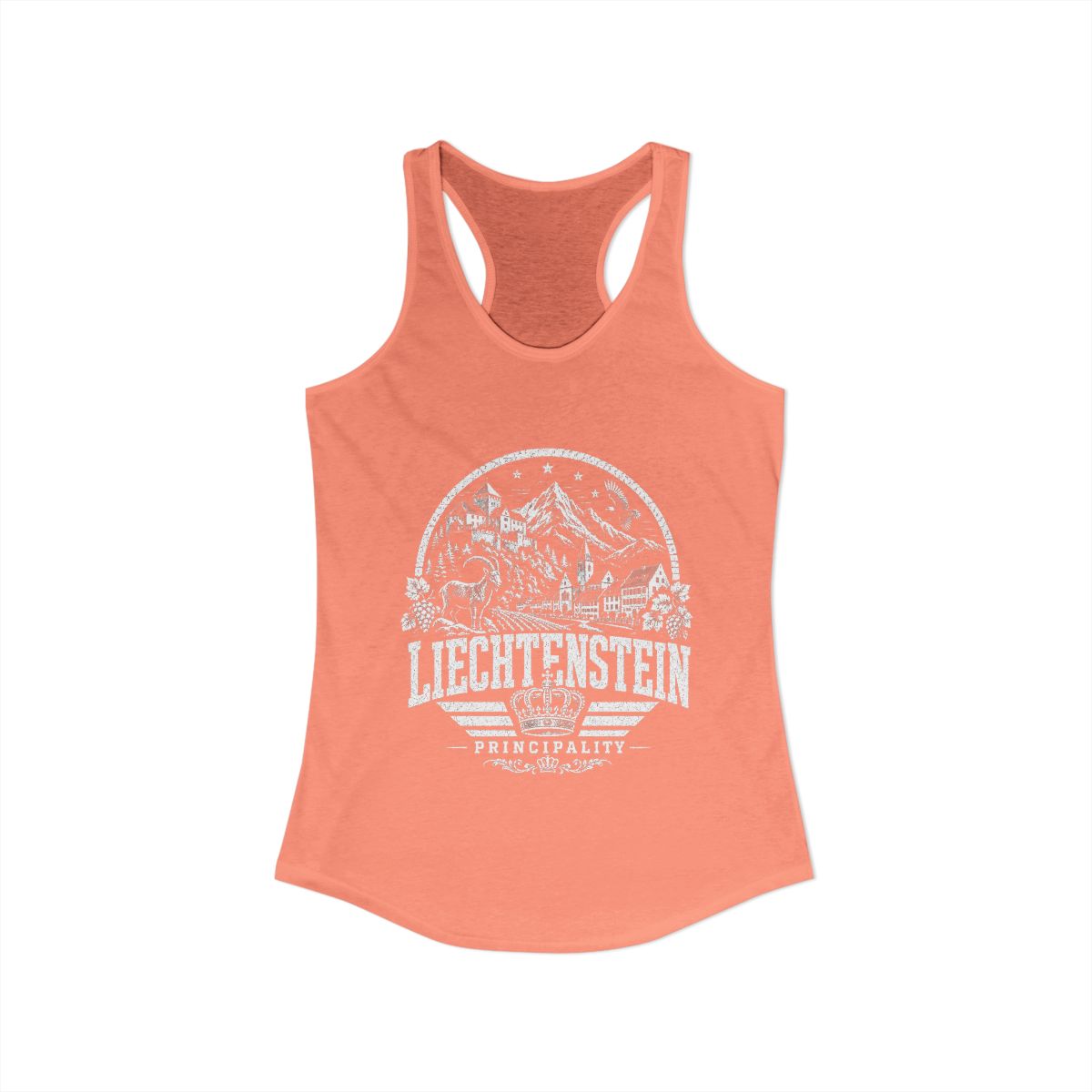 Liechtenstein Women's Tank Top — Solid Light Orange (front)