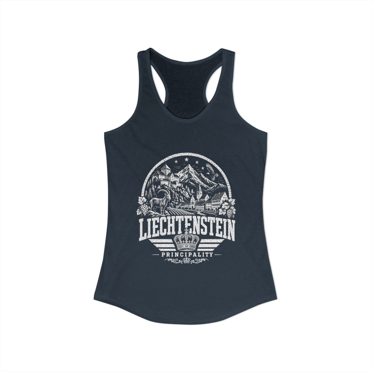 Liechtenstein Women's Tank Top — Solid Indigo (front)