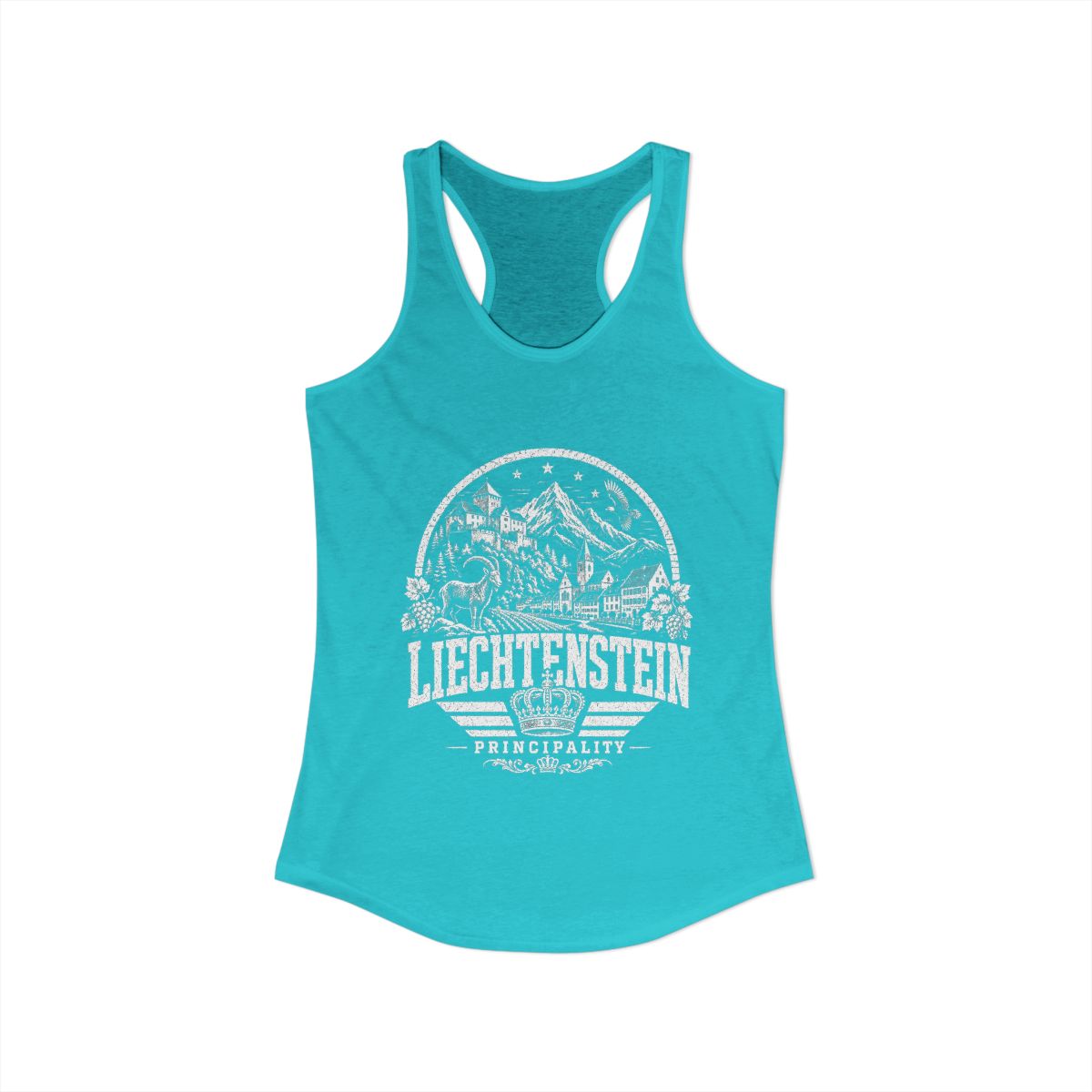 Liechtenstein Women's Tank Top — Solid Tahiti Blue (front)