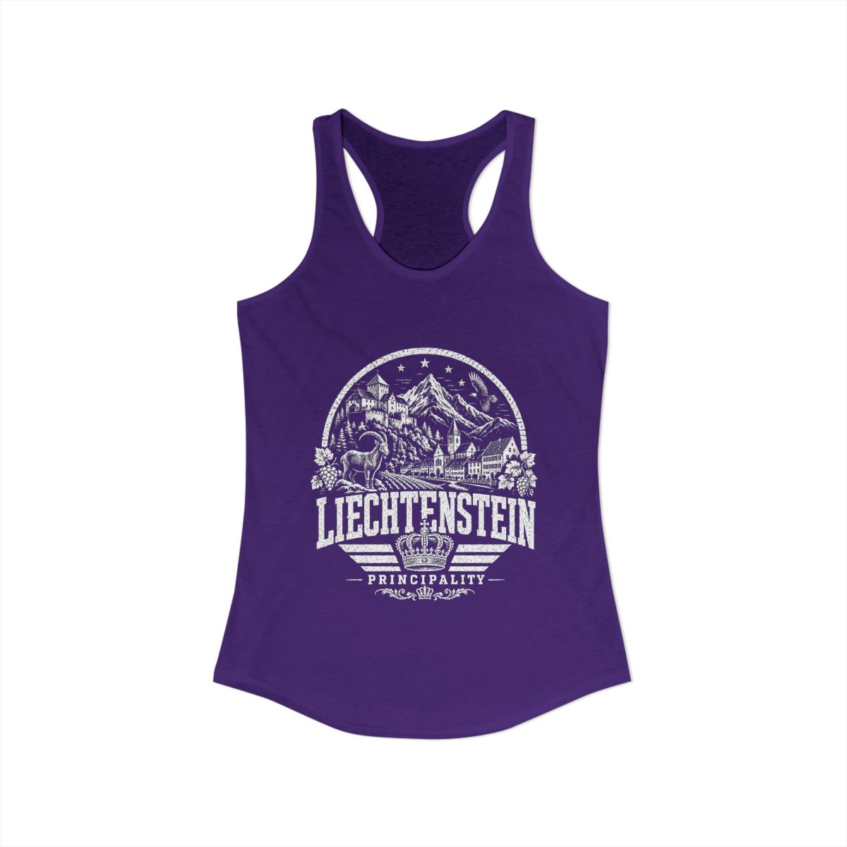 Liechtenstein Women's Tank Top — Solid Purple Rush (front)