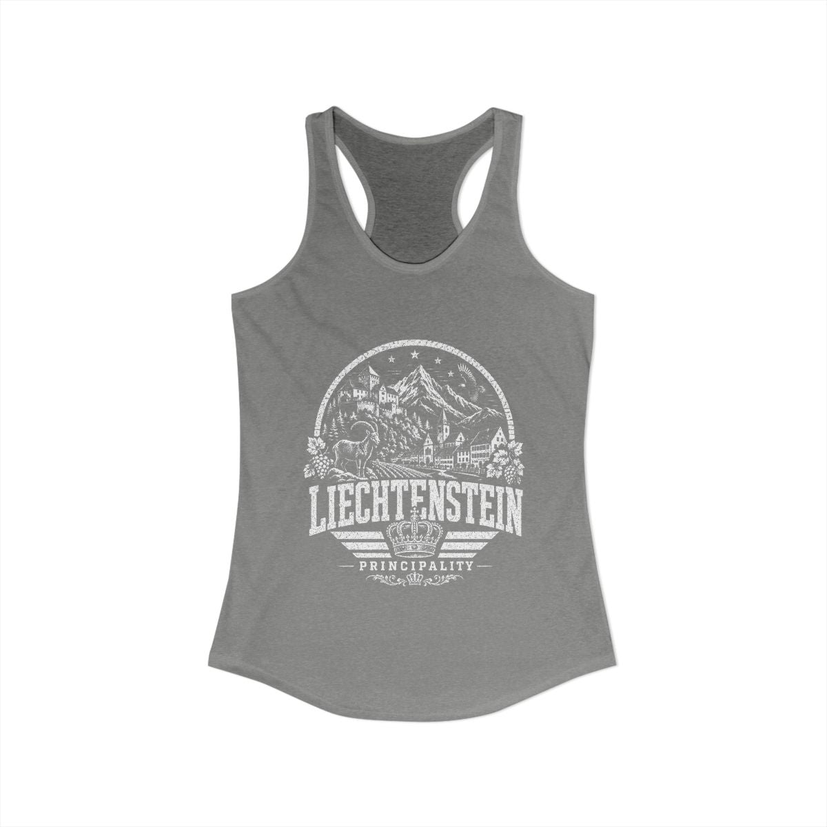 Liechtenstein Women's Tank Top — Heather Grey (front)