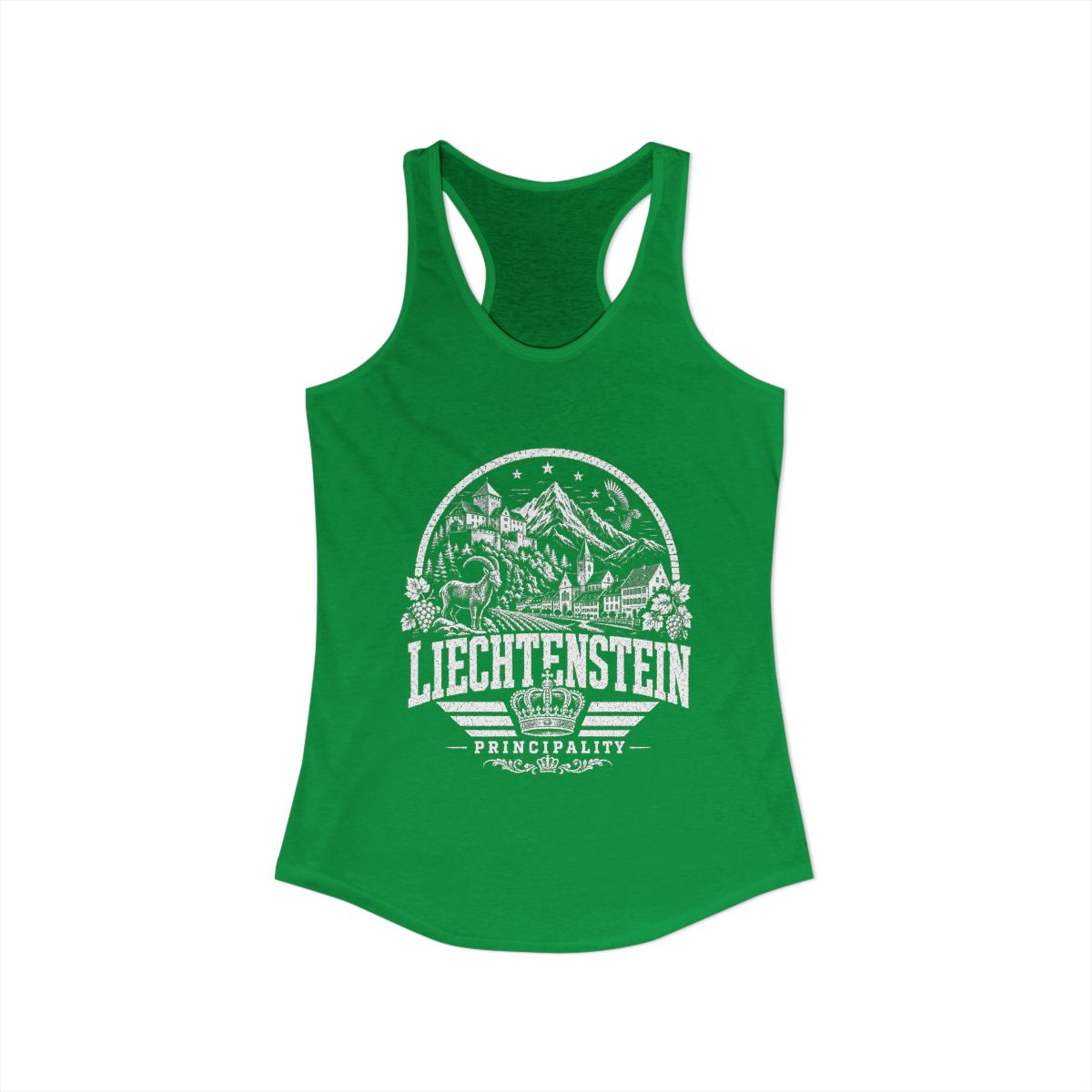 Liechtenstein Women's Tank Top — Solid Kelly Green (front)