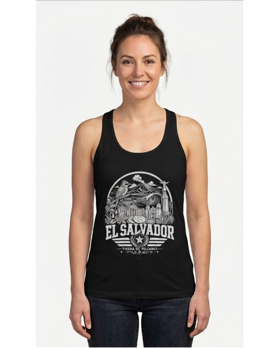El Salvador Tierra de Volcanes Women's Tee — worn