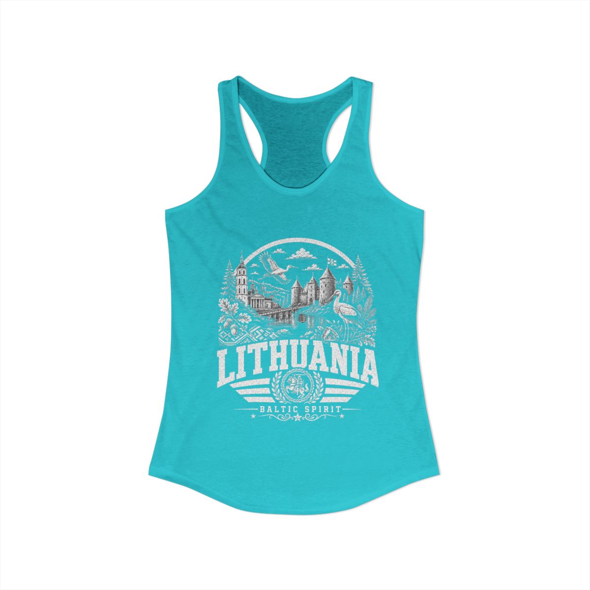 Lithuania vintage landmarks tank top — iconic landmark design | Nameshi Destinations (view 21)