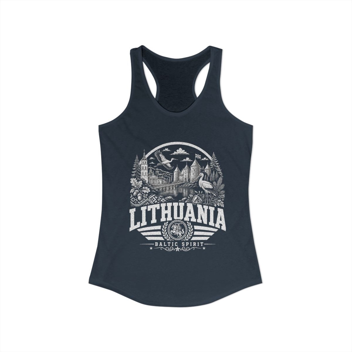 Lithuania vintage landmarks tank top — iconic landmark design | Nameshi Destinations (view 5)