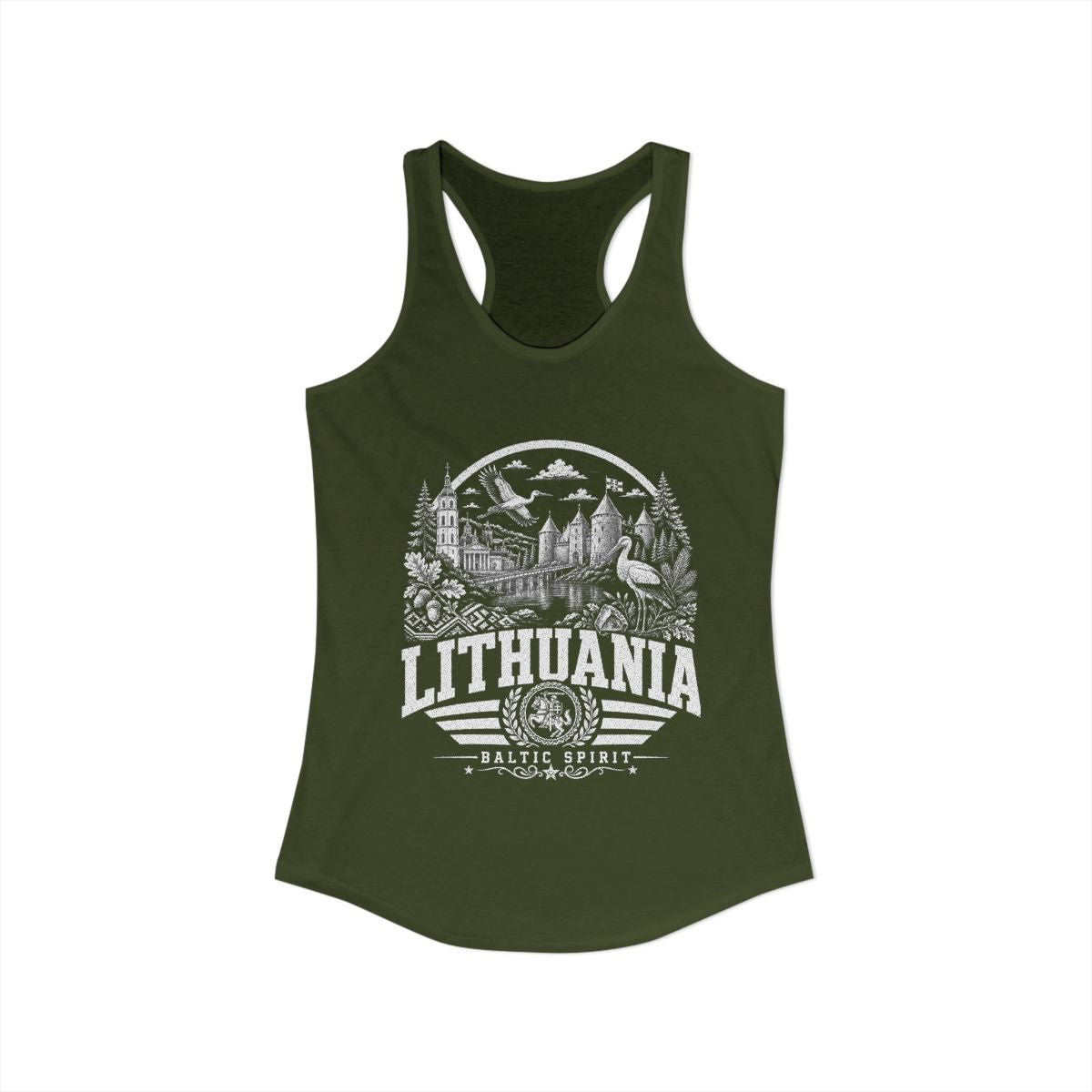 Lithuania vintage landmarks tank top — iconic landmark design | Nameshi Destinations (view 11)