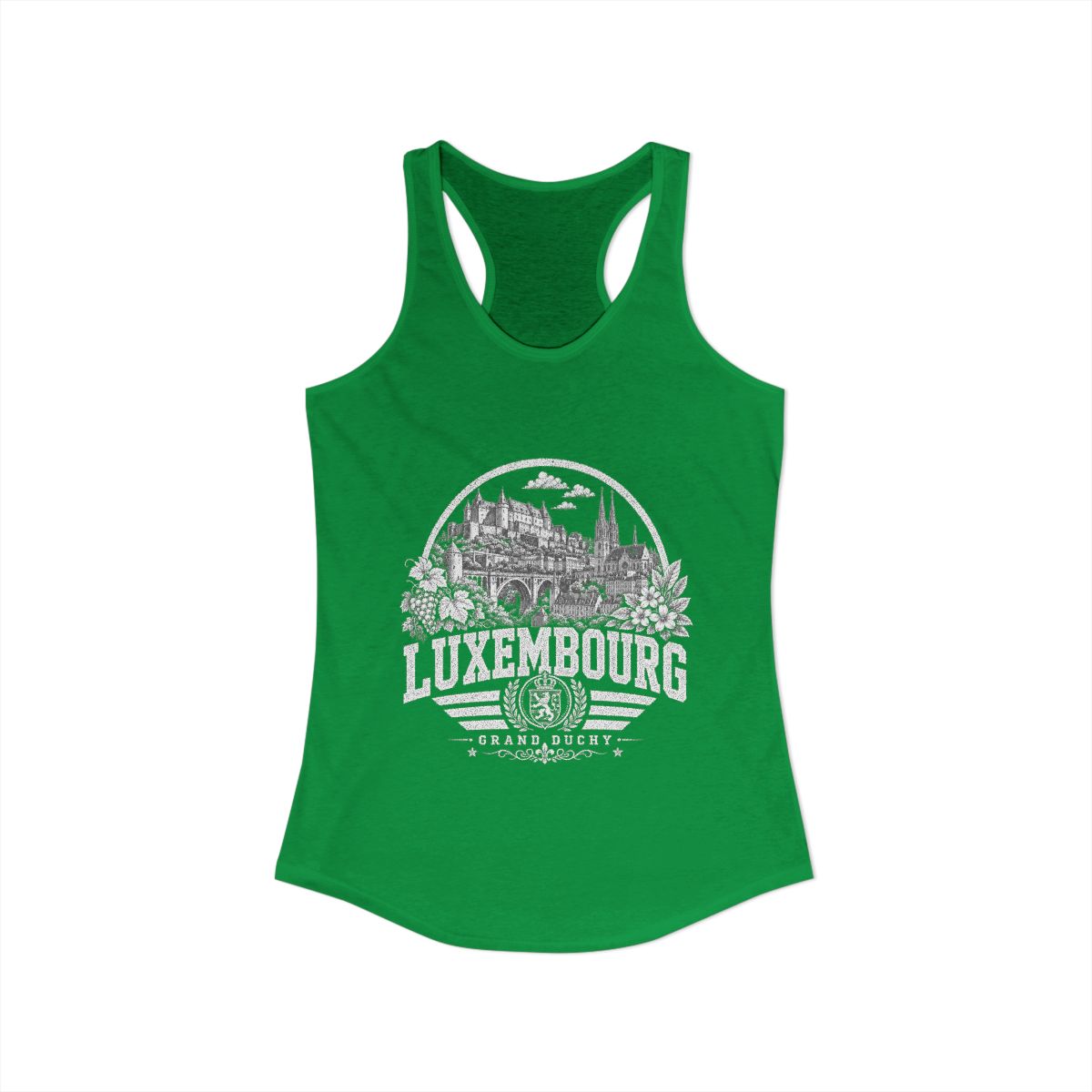 Luxembourg Women's Tank Top — Solid Kelly Green (front)