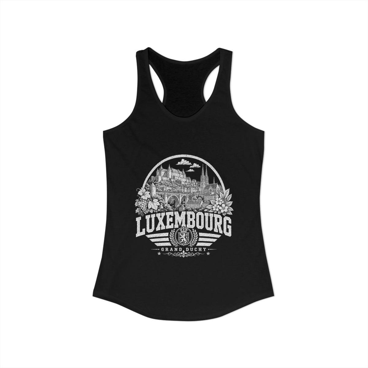 Luxembourg Women's Tank Top — Solid Black (front)
