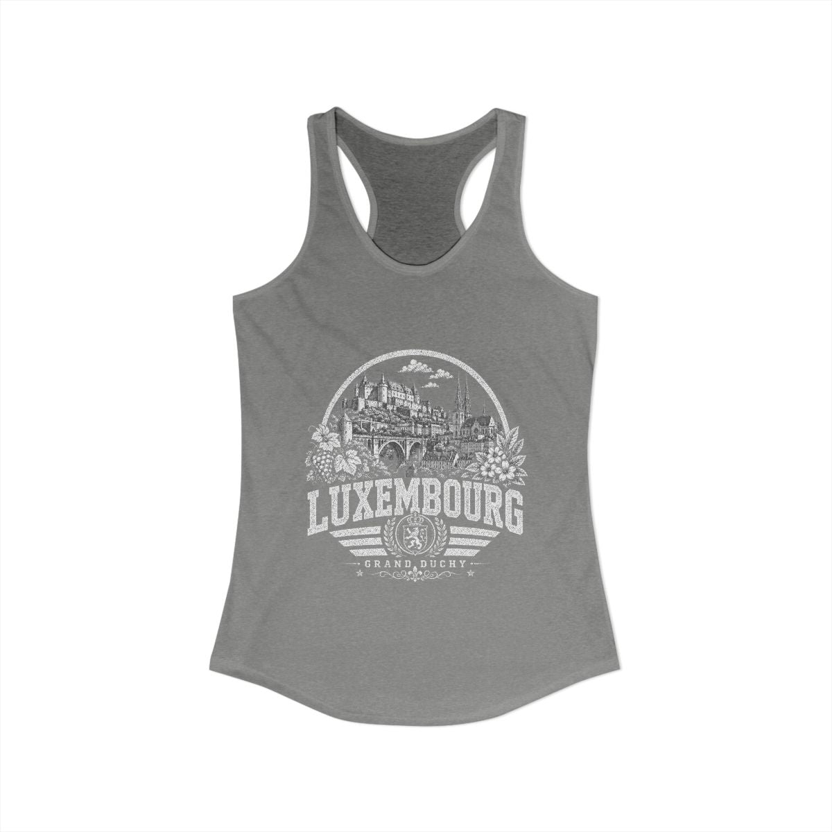 Luxembourg Women's Tank Top — Heather Grey (front)